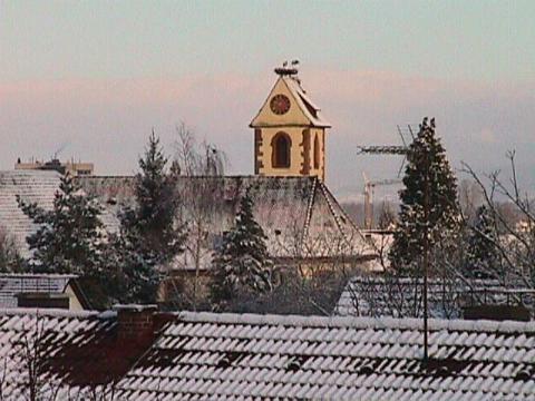 Foto des Tages vom 20.12.1999: Rauhreif über den Dächern von Gundelfingen